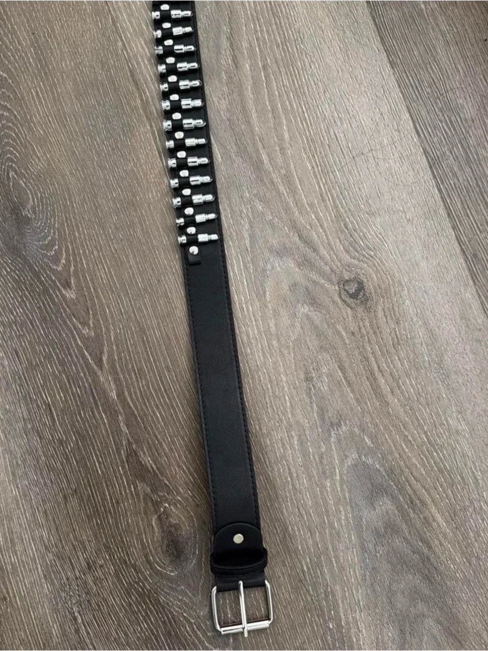 Black Studded Bullet-Detail Men's Belt